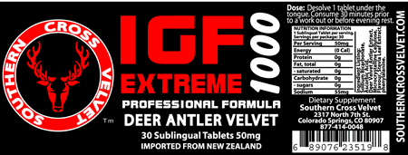 IGF-1 Extreme 1000 Professional Formaula Label